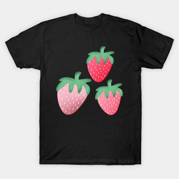 Strawberries T-Shirt by JessCarrsArt